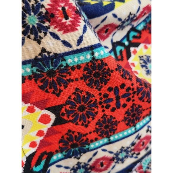 Win Win Womens Sz L Multi Color Knit Flare Bottom Tunic 3/4 Bell Sleeves Fall - Picture 3 of 10